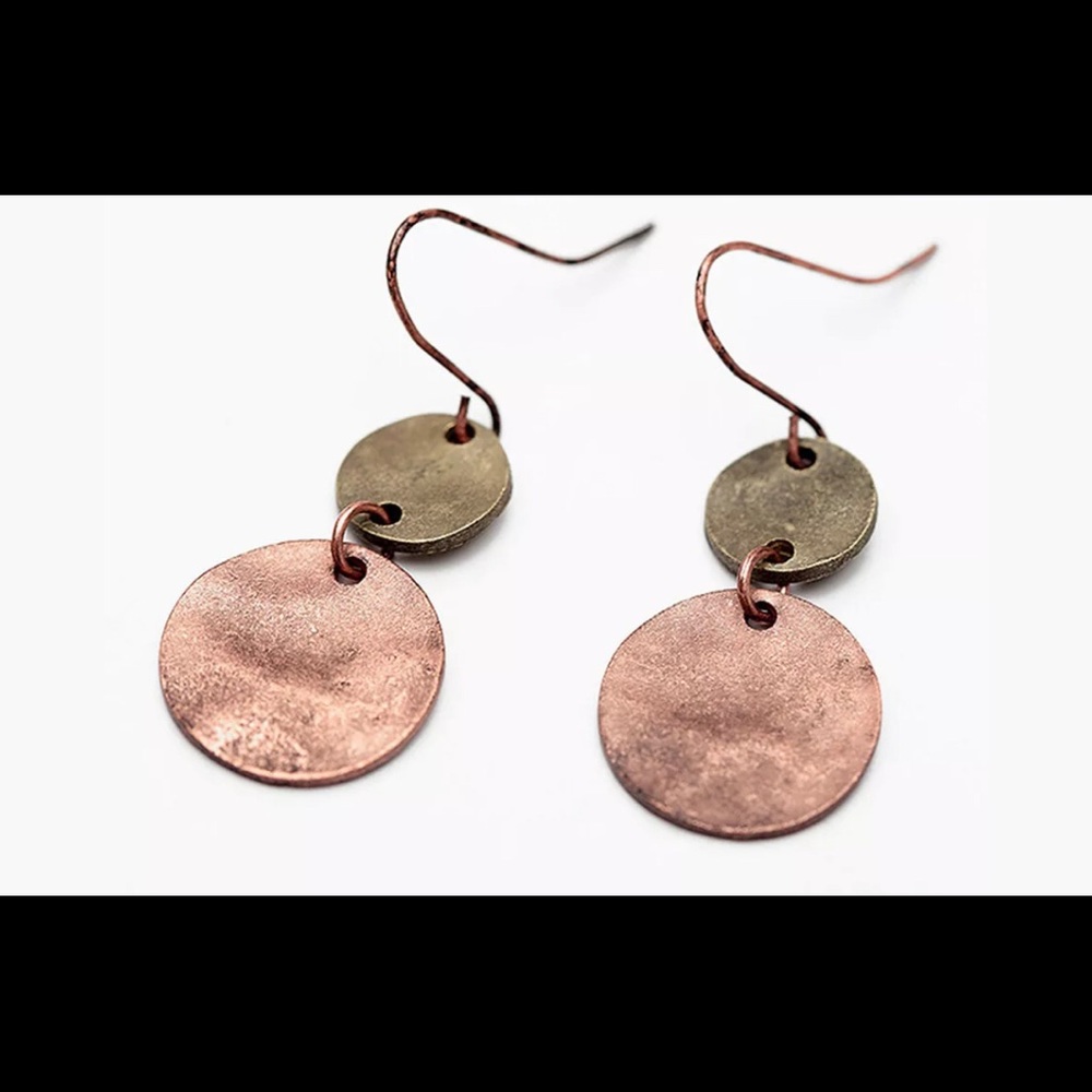 Vintage Retro Copper Gift Brass Dangle Drop Earrin